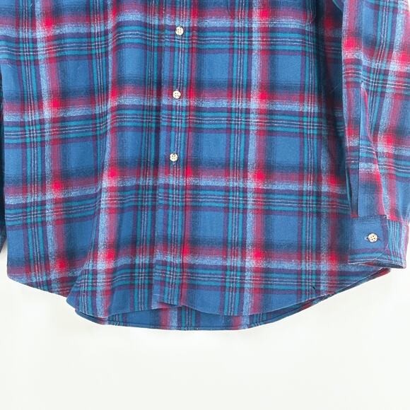 VTG Men Pendelton Virgin Wool Plaid Button Up Shirt Flannel Large Made in USA - Picture 3 of 9